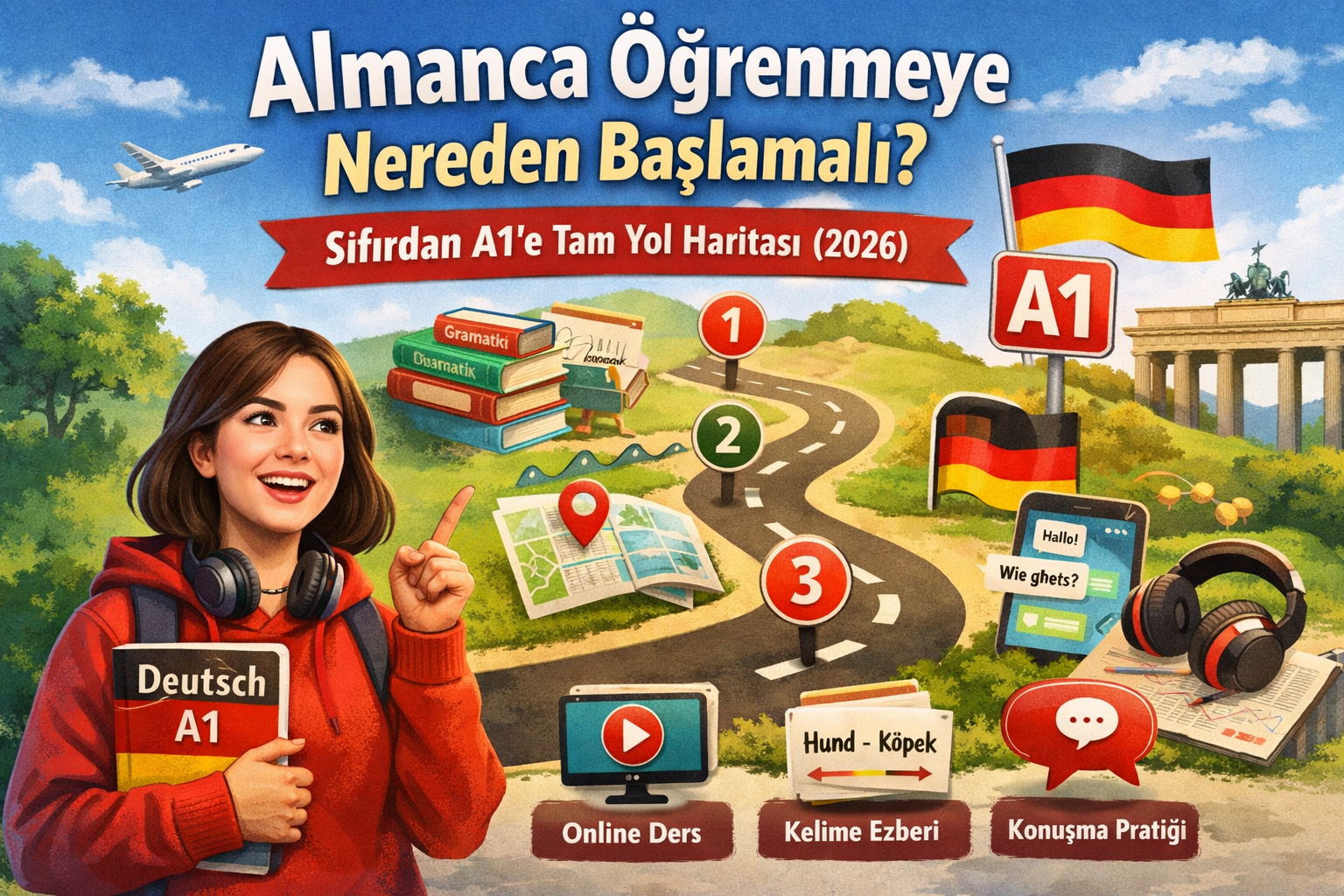 Almanca Öğrenmeye Nereden Başlamalı? Sıfırdan A1'e Tam Yol Haritası (2026)